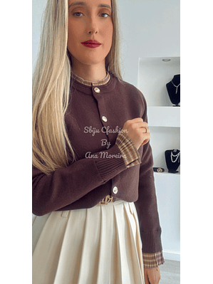 Casaco em Malha com Detalhe no Punho e na Gola - TU