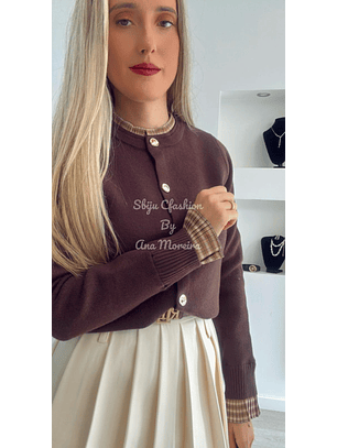 Casaco em Malha com Detalhe no Punho e na Gola - TU