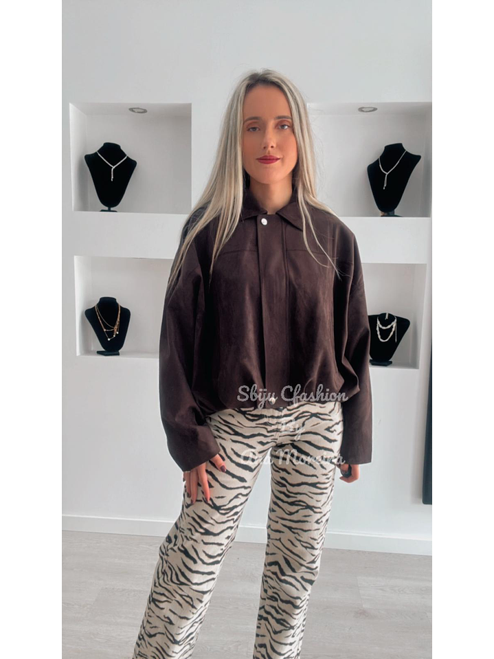 Casaco em Pele de Pêssego com Detalhe de Elástico na Cintura 4