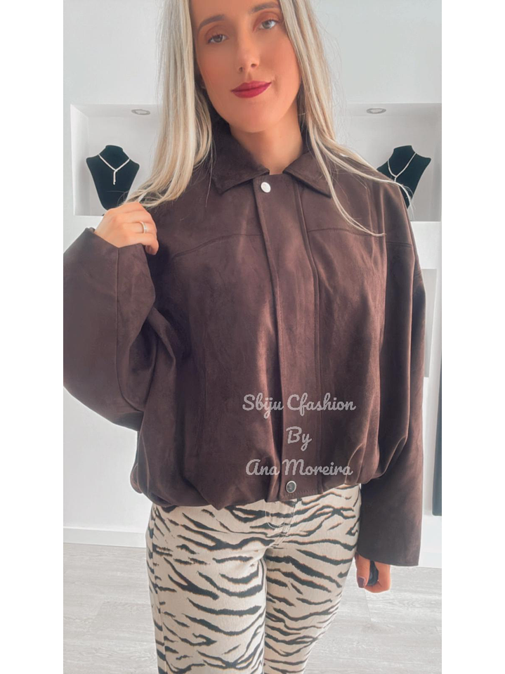 Casaco em Pele de Pêssego com Detalhe de Elástico na Cintura 6