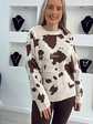 Camisola de Malha Cow Print com Botões no Ombro - TU - vignette 1