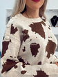 Camisola de Malha Cow Print com Botões no Ombro - TU - vignette 5