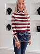 Camisola de Gola Alta com Riscas - TU - vignette 1