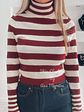Camisola de Gola Alta com Riscas - TU - vignette 3