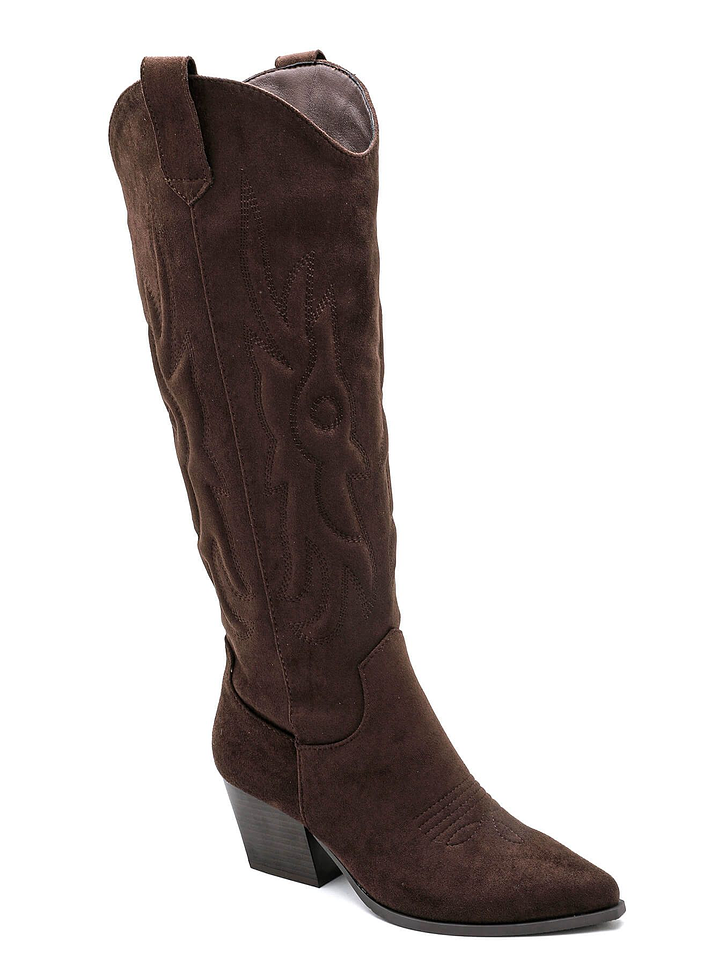 Bota Texana Castanha em Camurça 1