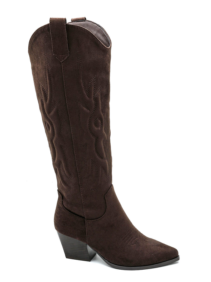 Bota Texana Castanha em Camurça 3