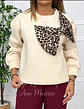 Camisola com Laço em Padrão Leopardo - TU - Thumbnail 1