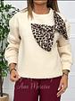 Camisola com Laço em Padrão Leopardo - TU - vignette 1