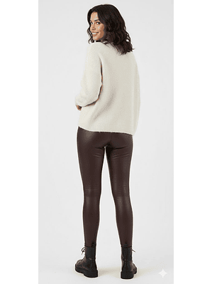 Leggings em ecopele cardadas