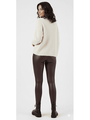 Leggings em ecopele cardadas