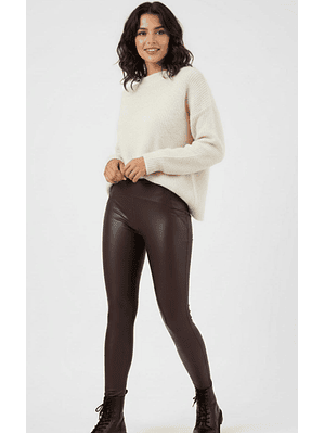 Leggings em ecopele cardadas