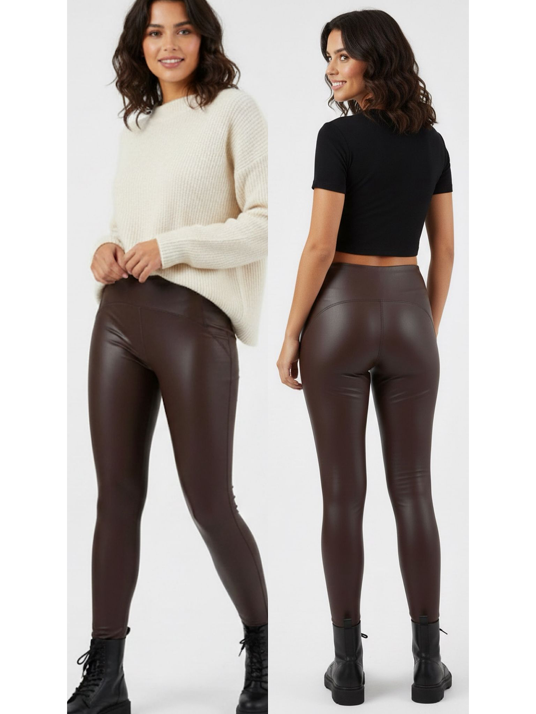 Leggings em ecopele cardadas 4