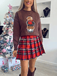 Camisola de malha com detalhe de urso com cachecol - TU - Thumbnail 1