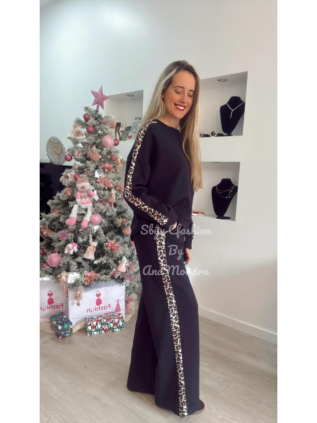 Fato de treino com risca em leopardo - TU 6