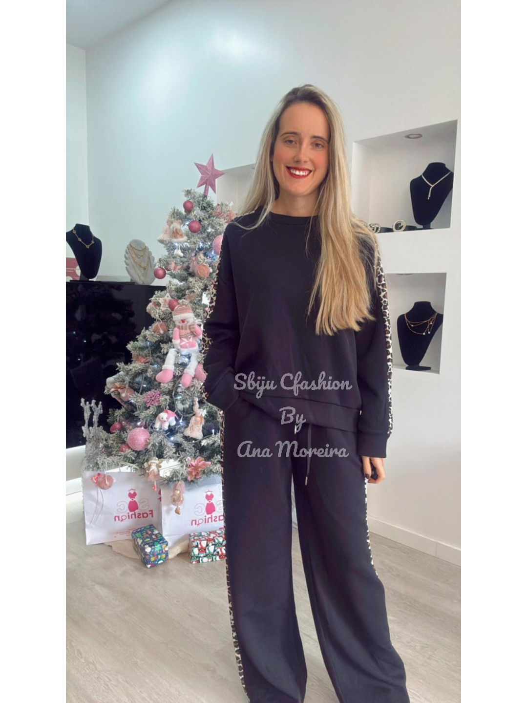 Fato de treino com risca em leopardo - TU 7