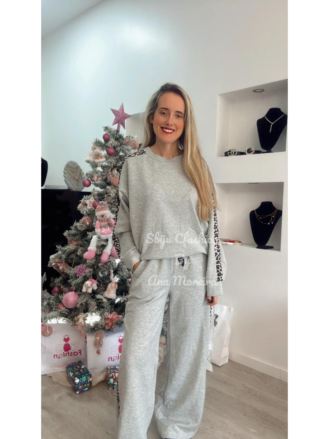 Fato de treino com risca em leopardo - TU 4