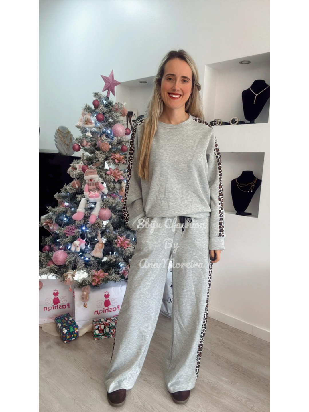 Fato de treino com risca em leopardo - TU 1