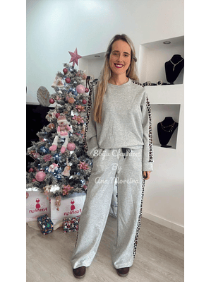 Fato de treino com risca em leopardo - TU