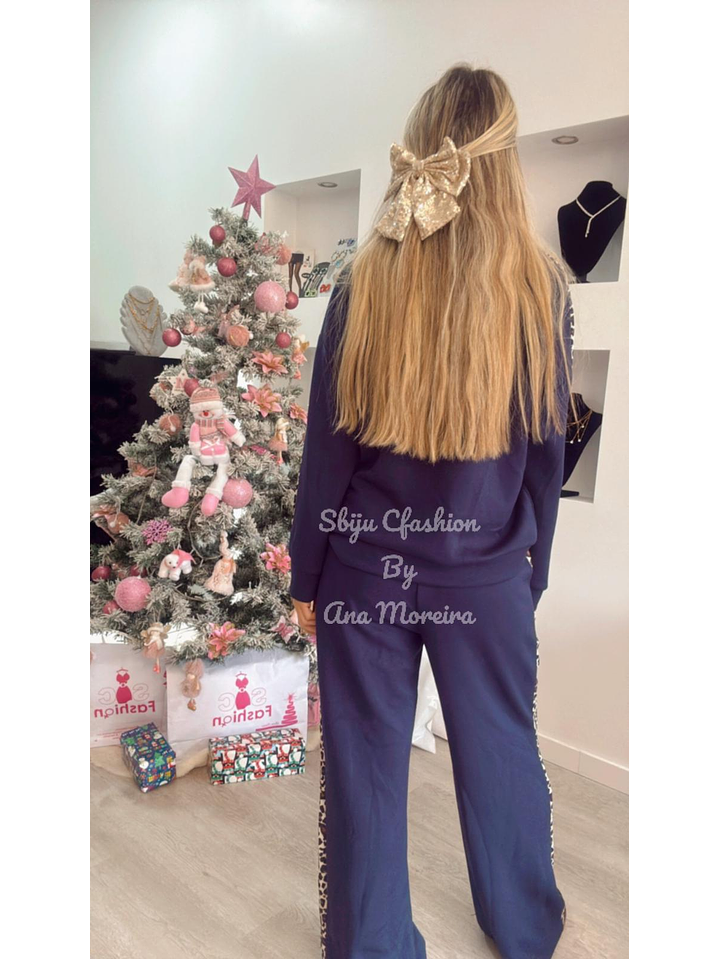 Fato de treino com risca em leopardo - TU 16