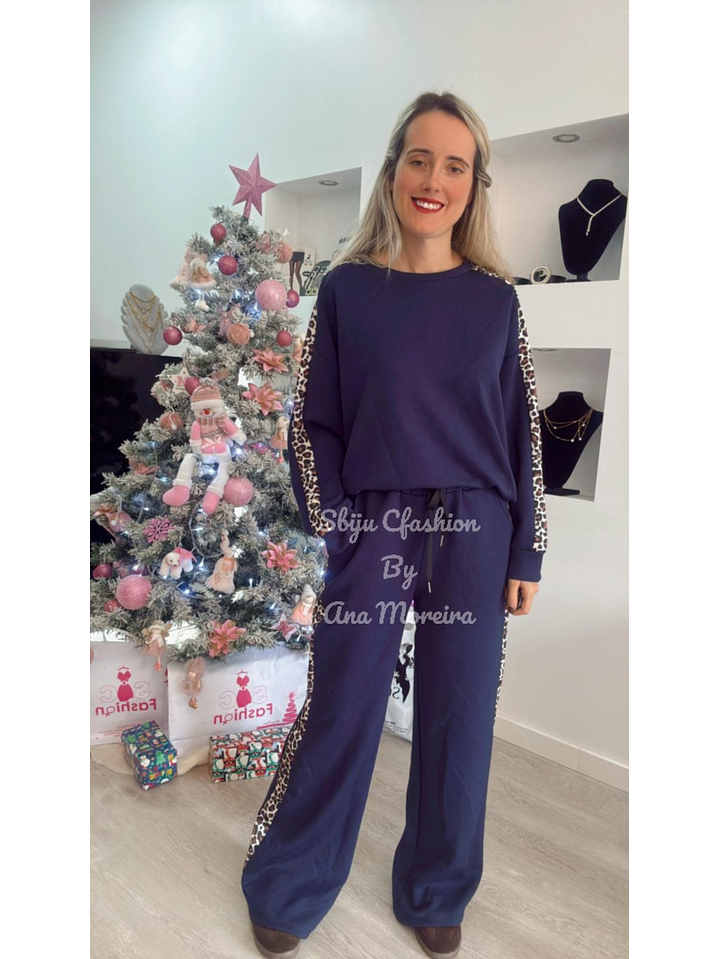 Fato de treino com risca em leopardo - TU 15