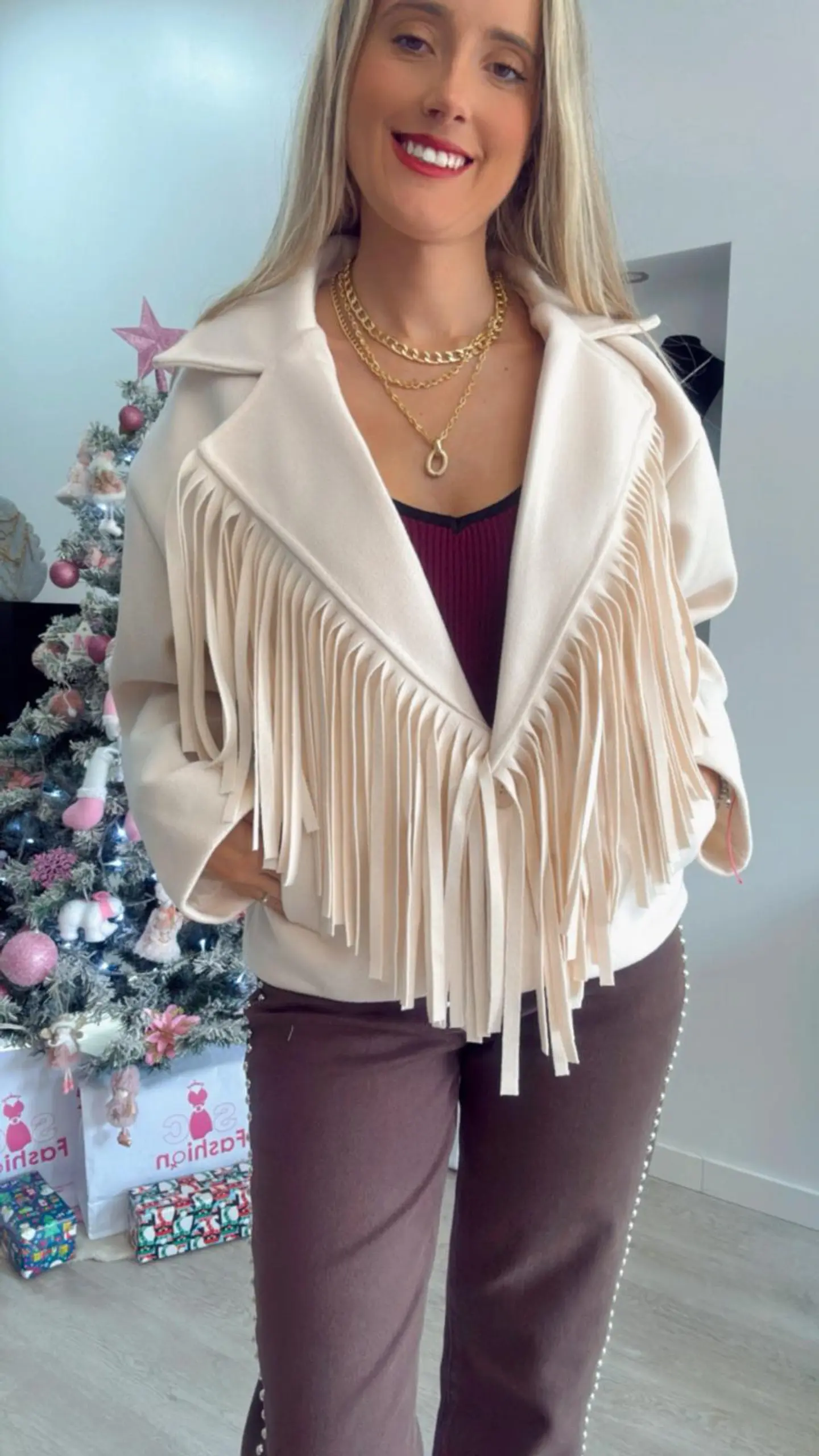 Casaco em fazenda com franjas - TU 10