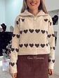 Camisola em malha com corações - TU - Thumbnail 10