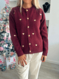 Cardigan de malha com corações - TU - Thumbnail 8