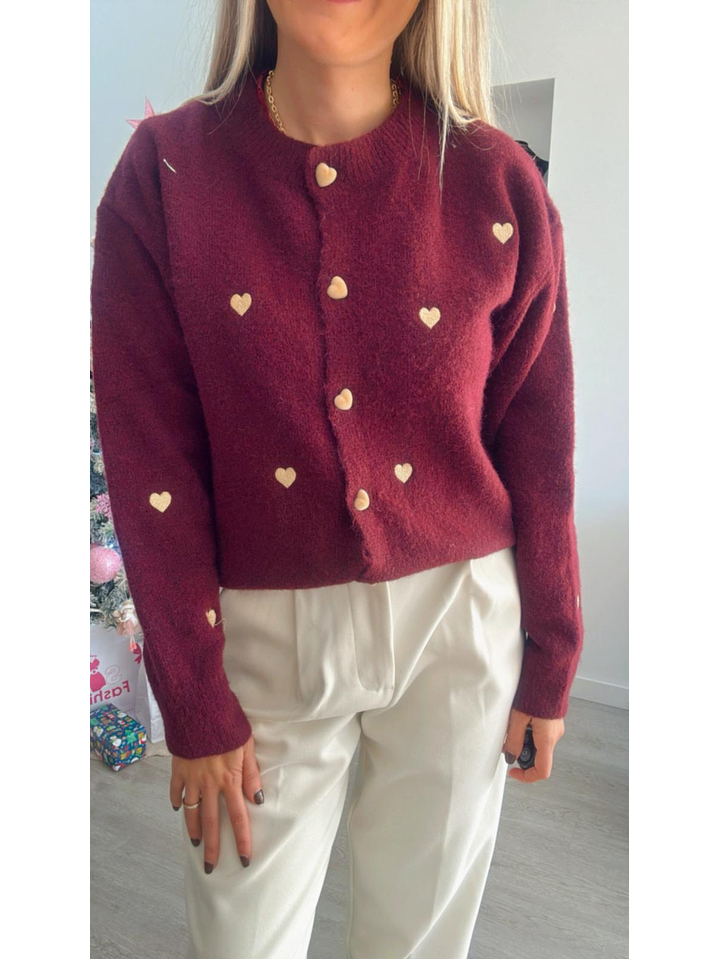 Cardigan de malha com corações - TU 9