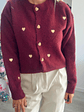 Cardigan de malha com corações - TU - Thumbnail 9