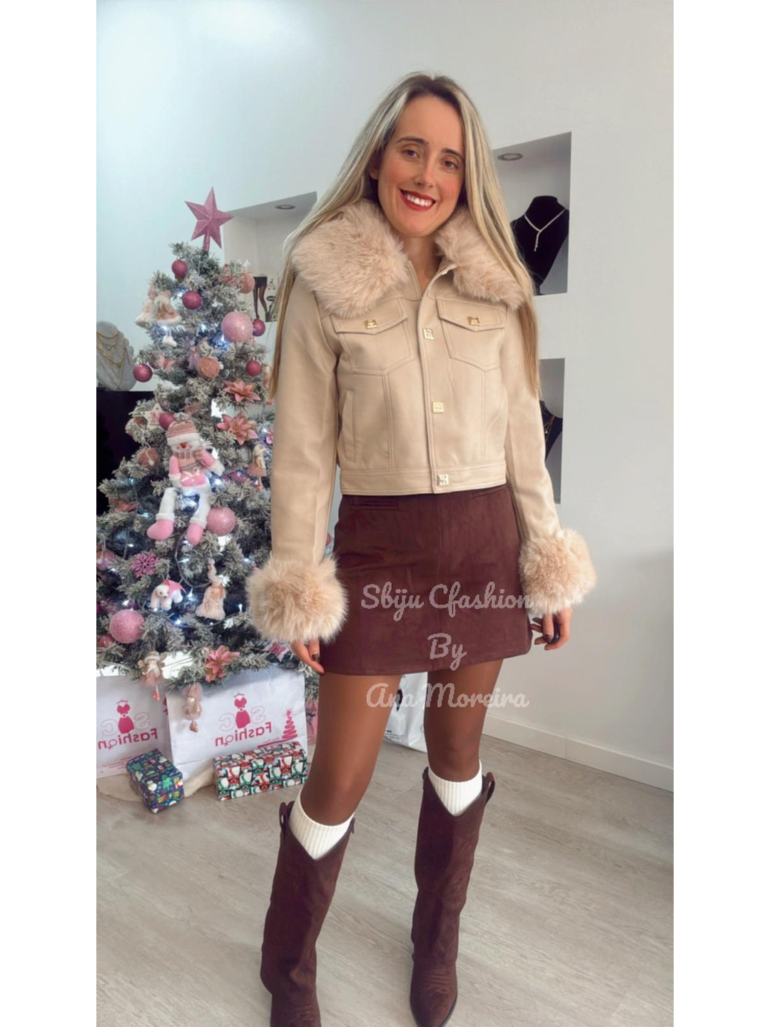 Casaca em Ecopele Forrada a Pelo com Gola Removível 14