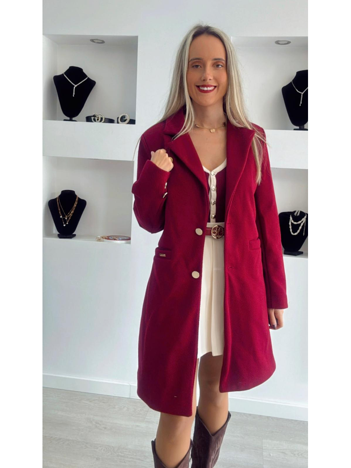 Casaco em fazenda com botões dourados - TU 2