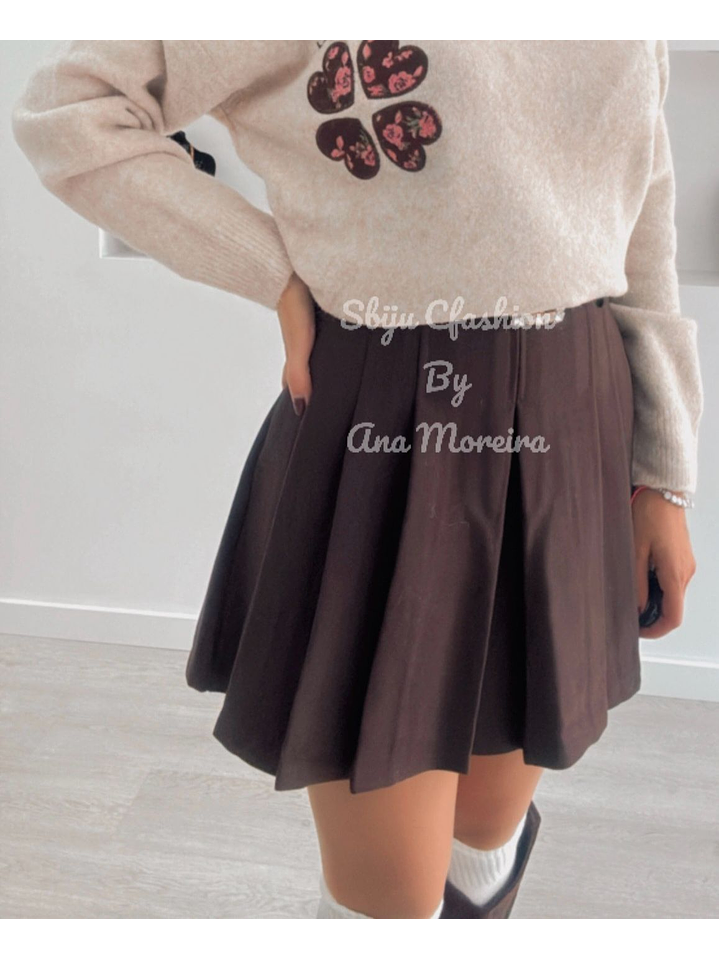 Saia-Calção com Pregas e Cinto com Lenço 4