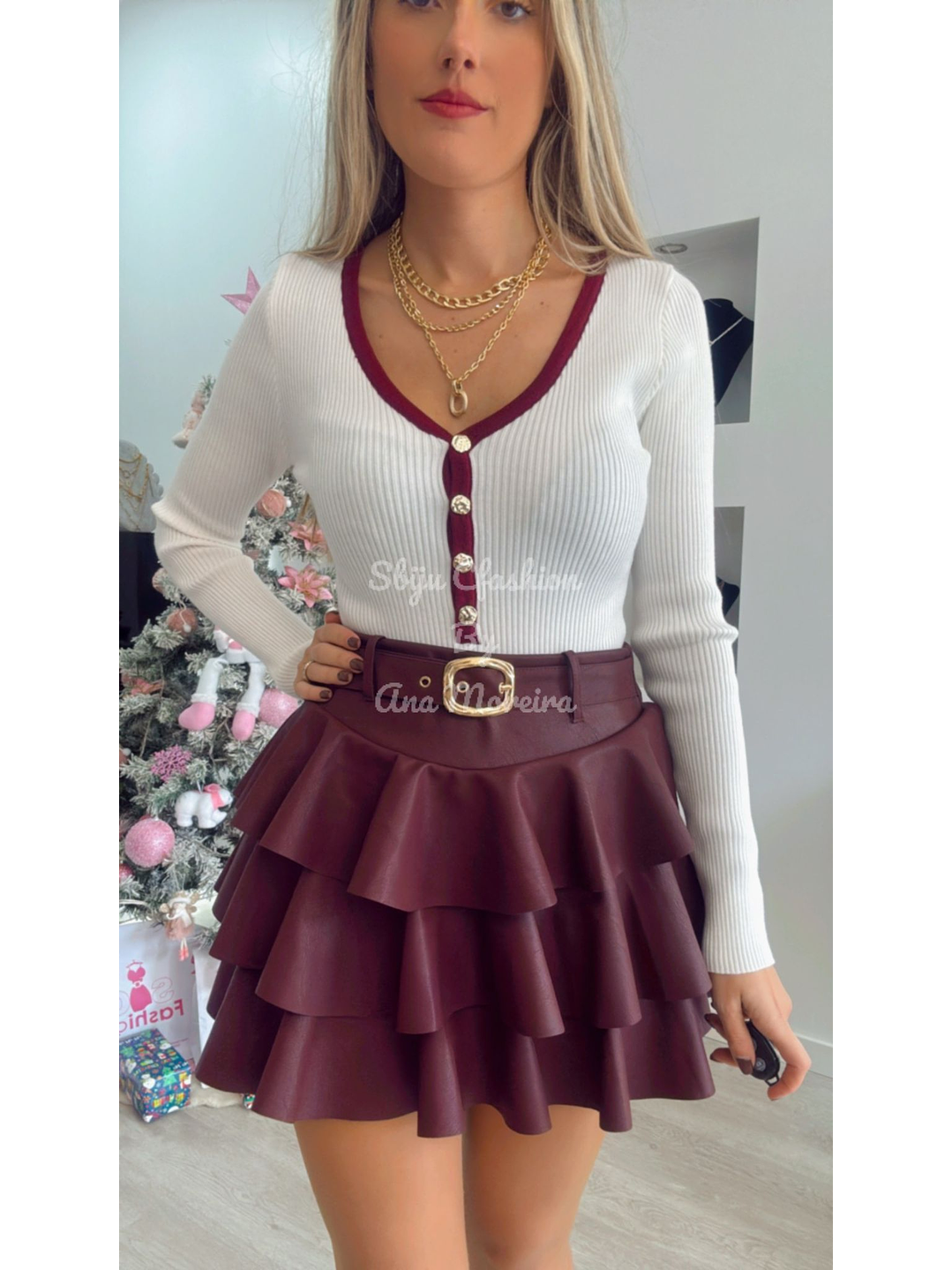 Body de Malha com Decote e Botões - TU 4