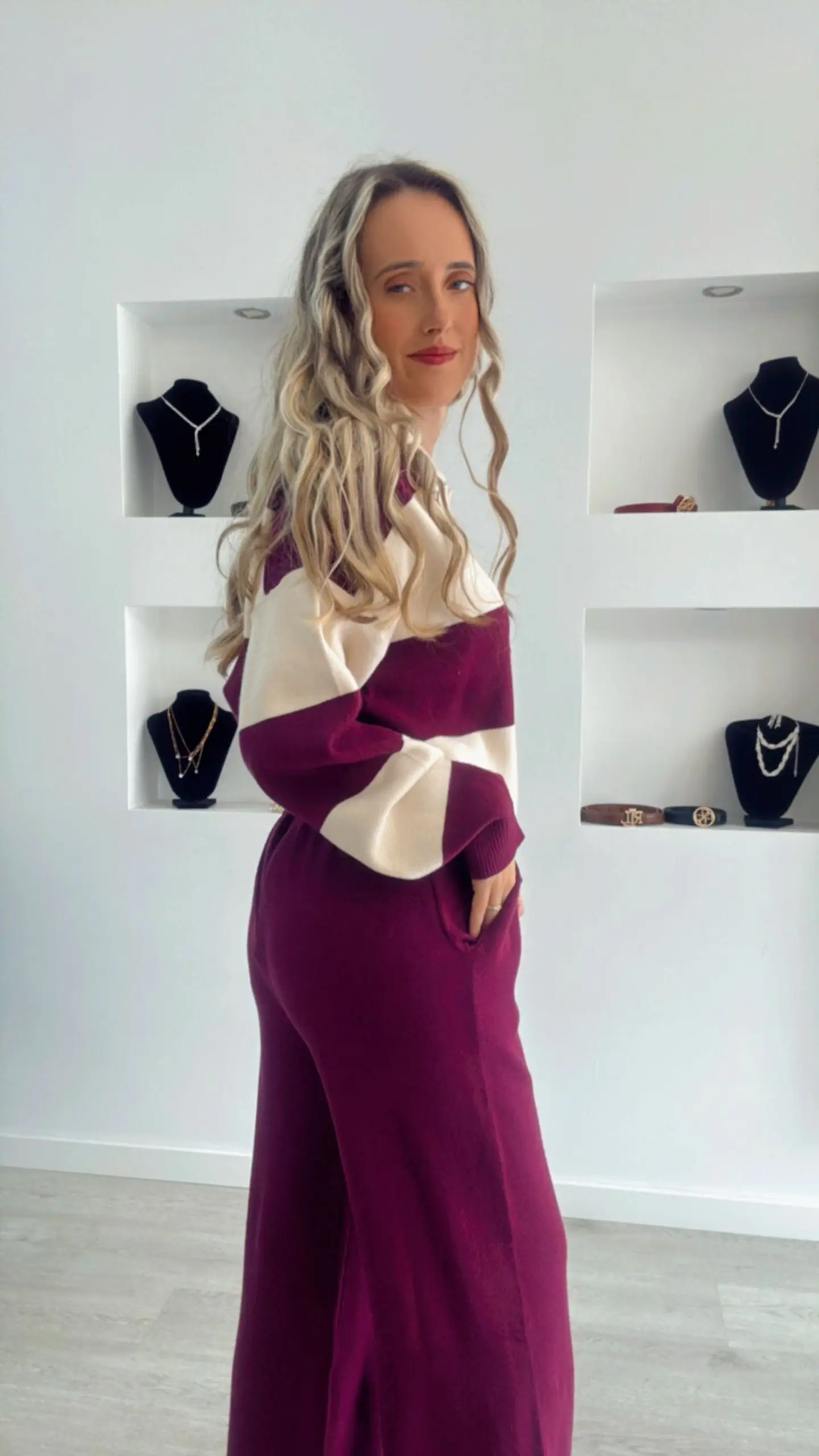 Fato de Treino em Malha com Polo às Riscas - TU 6