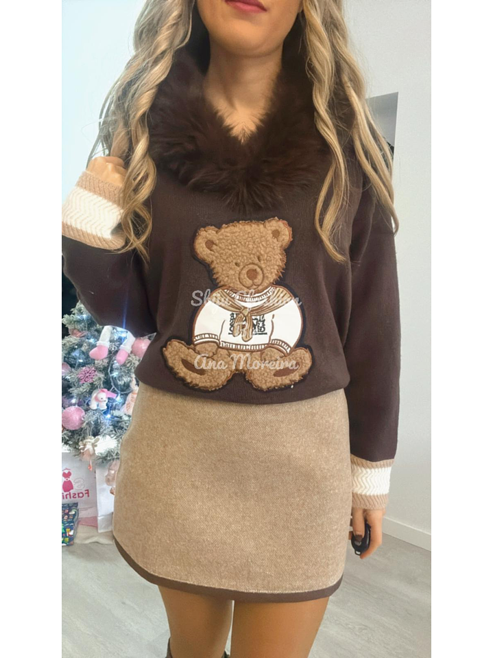 Camisola com Gola de Pelo Removível - TU 13