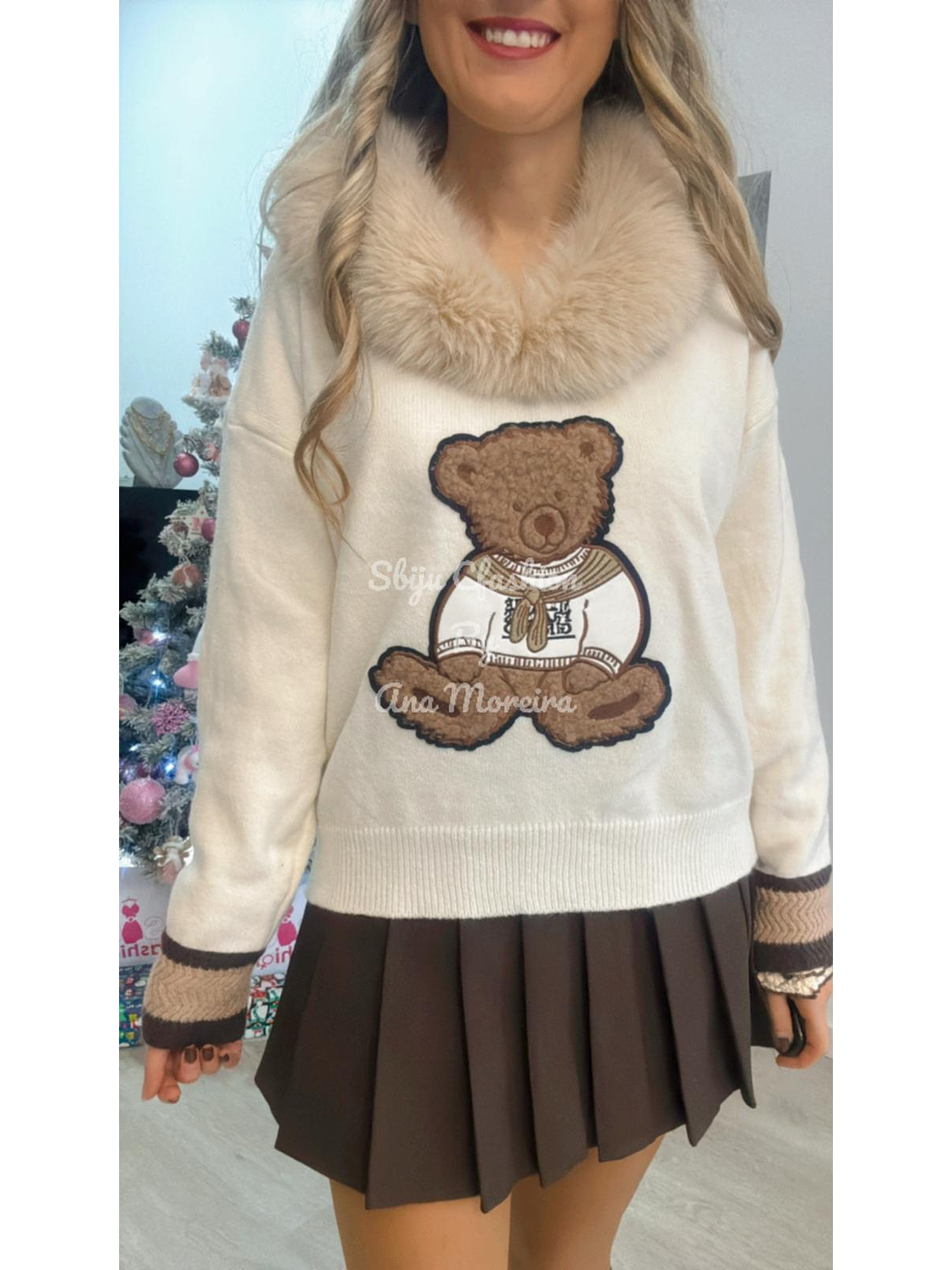 Camisola com Gola de Pelo Removível - TU 7