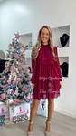 Vestido com Brilhos Bordeaux - TU - thumbnail 2