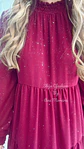 Vestido com Brilhos Bordeaux - TU - thumbnail 4