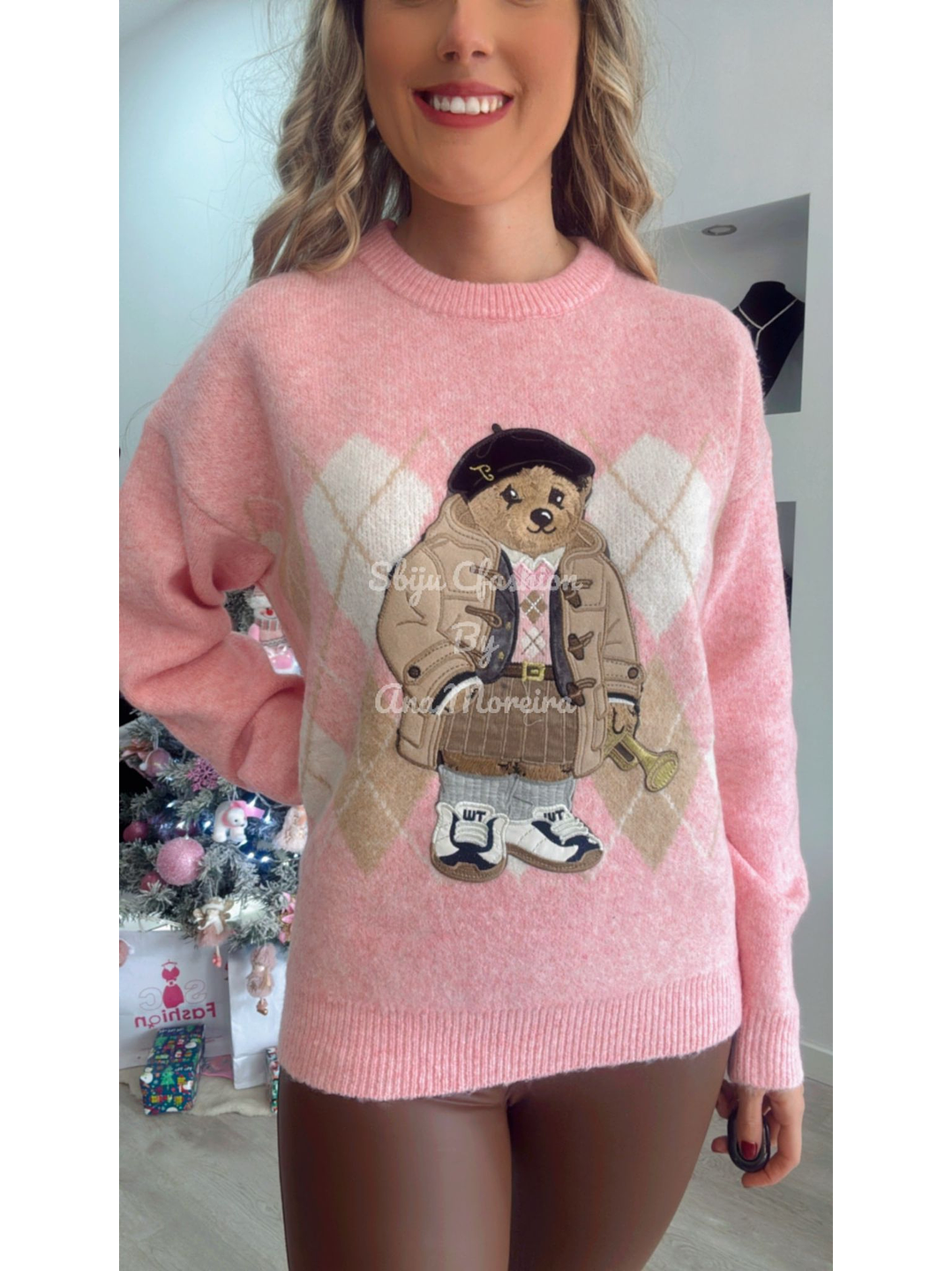 Camisola Teddy em Tons de Rosa - TU 5