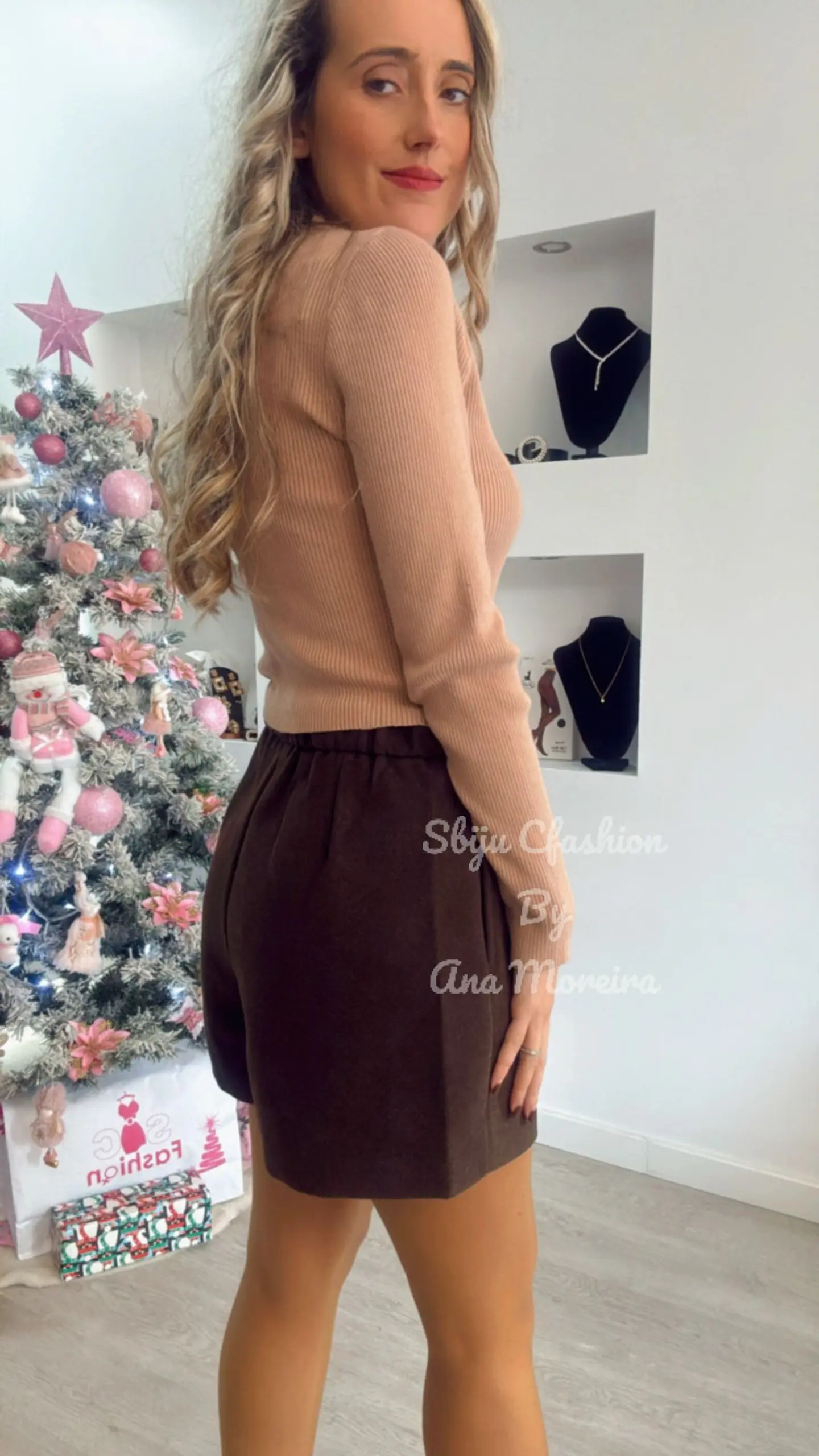 Camisola de Malha com Brilhantes Pendentes - TU 2