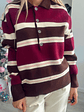 Polo em Malha com Riscas em Tons de Castanho e Bordeaux - TU - Thumbnail 3