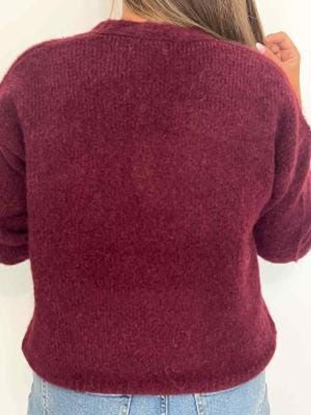 Casaco de Malha com Botões em Forma de Corações Dourados - TU 3