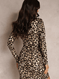 Vestido Leopardo de Manga Comprida - Thumbnail 5