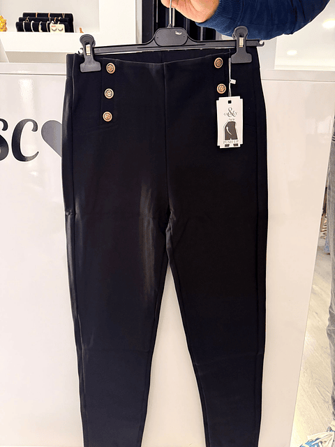 Leggings com Botões Dourados