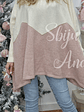 Poncho/Camisola em Malha com Dois Tons - Thumbnail 1