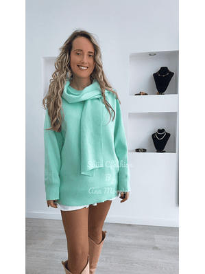 Camisolão com Cachecol em Malha - TU