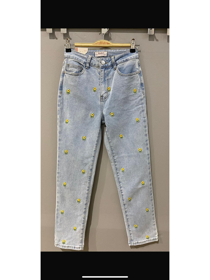 Calças de Ganga Redial com Detalhe de Flores 10