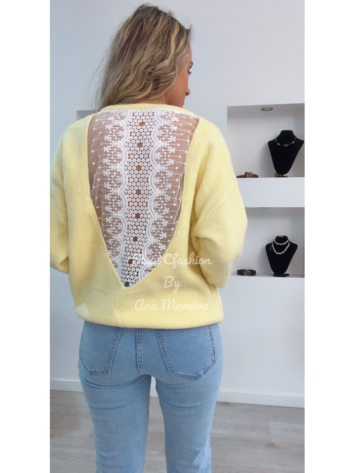 Camisola de Malha com Renda nas Costas - TU 2