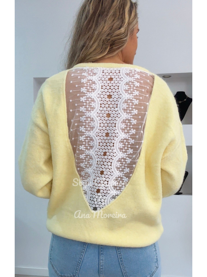 Camisola de Malha com Renda nas Costas - TU 4