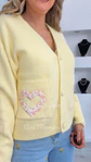 Casaco de Malha com Detalhe de Bolsos em Forma de Coração - TU - Thumbnail 5